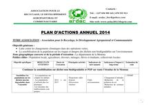 Plan d action ARDAC 2014 par ALONTSI DONGMO, Expert géomaticien