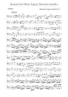 Partition basson Solo, hautbois et basson Concerto en B flat major