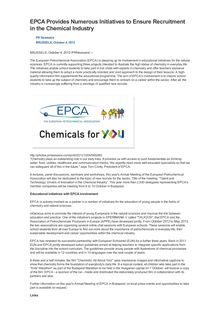 EPCA Provides Numerous Initiatives to Ensure Recruitment in the Chemical Industry