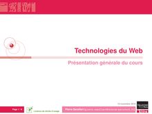 Technologies du Web - Présentation générale du cours