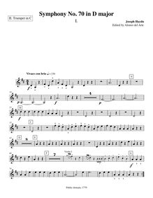 Partition trompette II (C), Symphony Hob.I:70, D major, Symphony VII