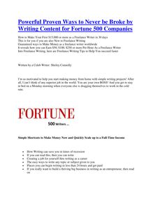 How to Make Serious Money Daily as a Freelance Writer - Writing For These Fortune 500 Companies