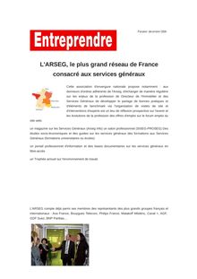L ARSEG, le plus grand réseau de France consacré aux services généraux