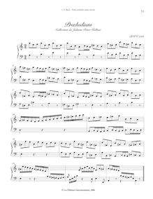Partition 3 préludes en A minor: BWV 942, BWV 895, BWV 818a, Applicatio & other short préludes