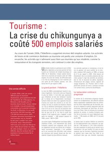 Tourisme : La crise du chikungunya a coûté 500 emplois salariés