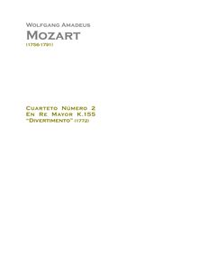 Partition complète, corde quatuor No.2, Divertimento, D major, Mozart, Wolfgang Amadeus par Wolfgang Amadeus Mozart