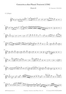 Partition flûte 2, Concerto pour 2 flûte G dur, G major, Cimarosa, Domenico