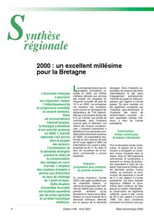 Synthèse régionale 2000 : un excellent millésime pour la Bretagne (Octant n° 85)    