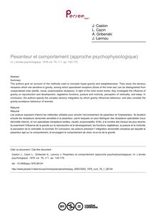 Pesanteur et comportement (approche psychophysiologique) - article ; n°1 ; vol.76, pg 145-175