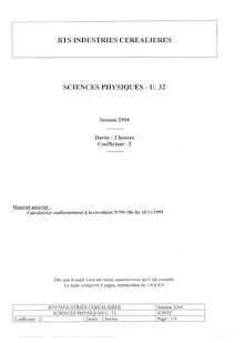 Btsindusce sciences   physiques 2004