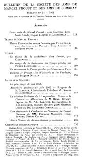 Bulletin n° 14 (1964) - BULLETIN DE LA SOCIÉTÉ DES AMIS DE MARCEL  ...