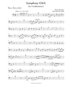 Partition basse enregistrement , Symphony No.24, C major, Rondeau, Michel par Michel Rondeau