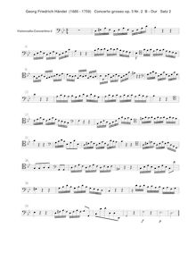 Partition violoncelle 2 (concertino), Concerto Grosso en B-flat major