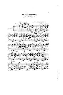Partition complète, Pensée Fugitive, Op.56, B♭ major, Cavallo, Peter