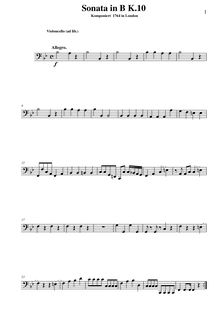 Partition de violoncelle (en option), violon Sonata, Violin Sonata No.5