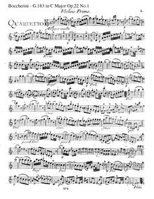 Partition parties complètes G.183, 6 corde quatuors, G.184-188 (Op.22)