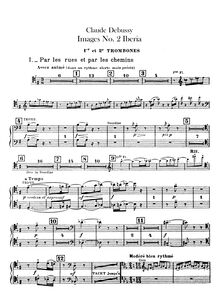 Partition Trombone 1/2, 3, Tuba, Images, Debussy, Claude