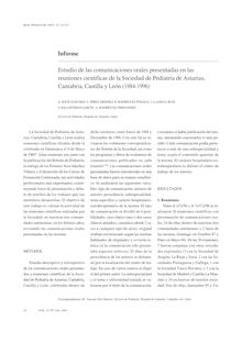 Estudio de las comunicaciones orales presentadas en las reuniones científicas de la Sociedad de Pediatría de Asturias, Cantabria, Castilla y León (1984-1996)