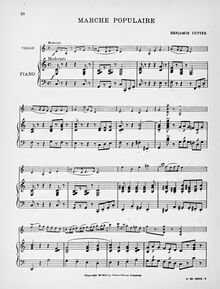 Partition de piano et  partition de violon, Marche populaire