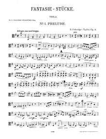 Partition viole de gambe, 5 Fantasiestücke, Coleridge-Taylor, Samuel