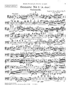 Partition de violoncelle, violoncelle Sonata No.1, Op.71