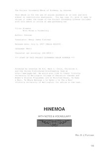 Hinemoa - With Notes & Vocabulary