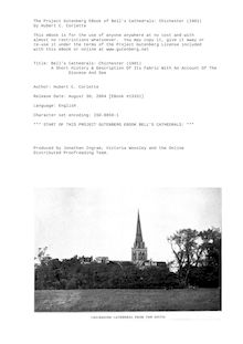 Bell s Cathedrals: The Cathedral Church of Chichester (1901) - A Short History & Description Of Its Fabric With An Account Of The - Diocese And See