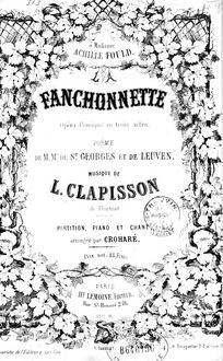 Partition Preliminaries - Act I, La fanchonnette, Opéra-comique en trois actes