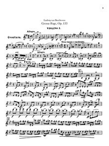 Partition violon I, Große Fuge, B♭ major, Beethoven, Ludwig van
