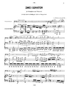 Partition de piano, violoncelle Sonata No.5, Op.102/2 par Ludwig van Beethoven