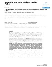 The geographic distribution of private health insurance in Australia in 2001