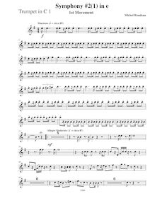 Partition trompette 1 (C), Symphony No.2, E minor, Rondeau, Michel