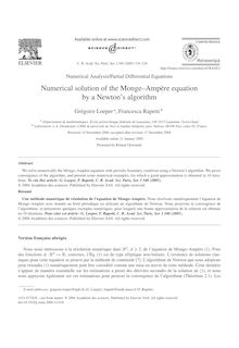 Numerical solution of the Monge Amp re equation by a Newton s algorithm