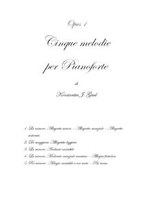 Partition complète, 5 Melodies, Gaul, Konstantin Joachim