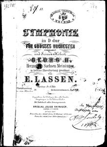 Partition complète, Symphony No.1 en D major, Symphonie in D dur für grosses orchester