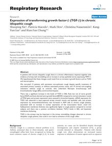 Expression of transforming growth factor-β (TGF-β) in chronic idiopathic cough