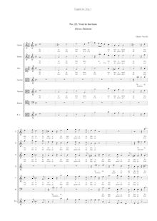 Partition Vocal score, Veni en hortum, Dicea Dameta, Vecchi, Orazio