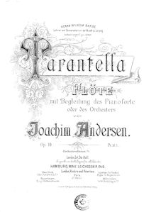 Partition complète et , partie, Tarantella, Op.10, Andersen, Joachim