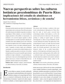 NUEVAS PERSPECTIVAS SOBRE LAS CULTURAS BOTÁNICAS PRECOLOMBINAS DE PUERTO RICO: IMPLICACIONES DEL ESTUDIO DE ALMIDONES EN HERRAMIENTAS LÍTICAS, CERÁMICAS Y DE CONCHA