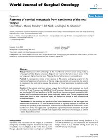 Patterns of cervical metastasis from carcinoma of the oral tongue