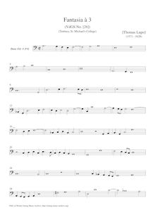 Partition viole de basse 2, Fantasy pour 3 basse violes de gambe par Thomas Lupo