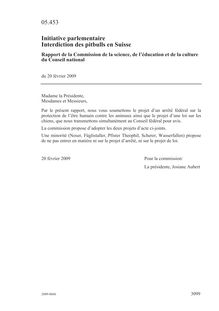 05.453 Initiative parlementaire Interdiction des pitbulls en Suisse