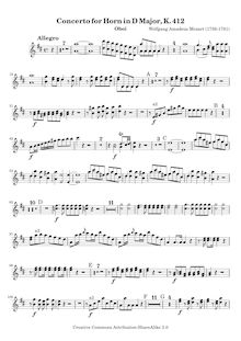 Partition hautbois 1/2, cor Concerto, Horn Concerto No.1, D major