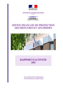 Rapport d activité 2002 de l Office français de protection des réfugiés et apatrides