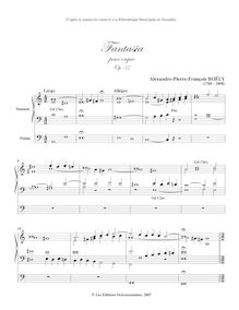 Partition complète, Fantasia, A minor/major, Boëly, Alexandre-Pierre-François