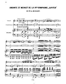 Partition de piano, Symphony No.41, Jupiter Symphony, C major
