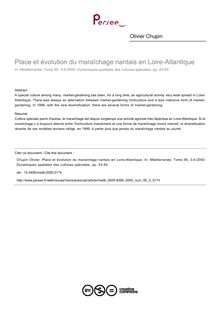 Place et évolution du maraîchage nantais en Loire-Atlantique - article ; n°3 ; vol.95, pg 43-50