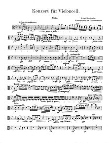 Partition altos, violoncelle Concerto en B♭ major G.482, Boccherini, Luigi