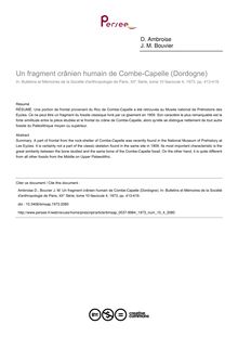 Un fragment crânien humain de Combe-Capelle (Dordogne) - article ; n°4 ; vol.10, pg 413-419