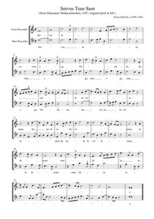 Partition Complet Score et parties pour enregistrements (TB), Servus Tuus Sum